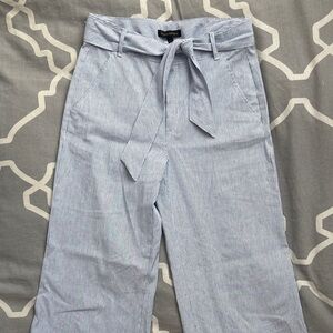 Adorable Tall Banana Republic Light Blue Striped Wide Leg Pants